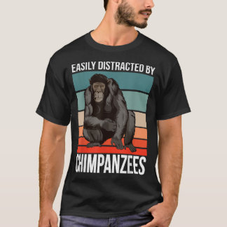 Retro Chimpanzee-citattecken som lätt distraherats T Shirt