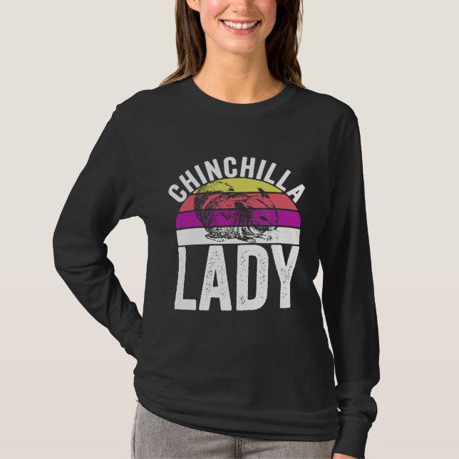 Retro Chinchilla Dam S T Shirt (Framsida)