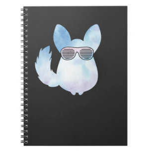 Retro Chinchilla Rodent med Sunglass Anteckningsbok