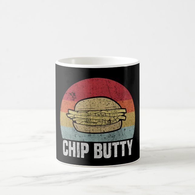 Retro Chip Butty Älskare Gift Kaffemugg (Center)