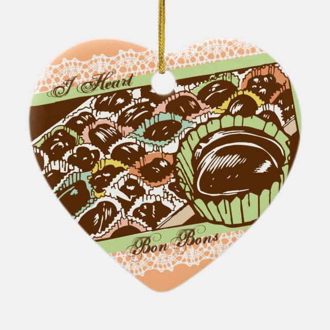 Retro Chock Bons godis Julprydnad Julgransprydnad Keramik (Baksidan)