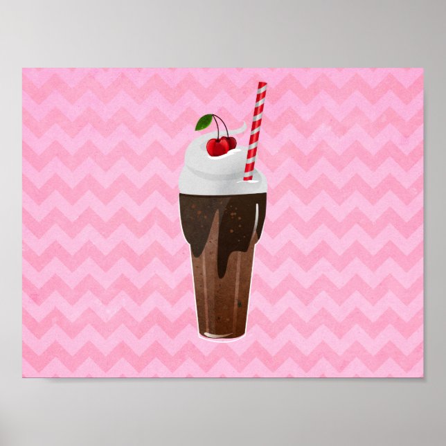 Retro Chocolate Ice Cream Shake Poster (Framsidan)