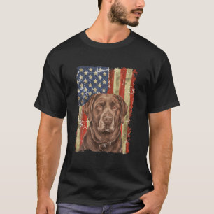 Retro Chocolate Lab med USA flagga Gift Chocolate T Shirt