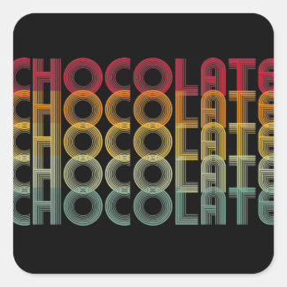 Retro Chocolate Rainbow Färg Fyrkantigt Klistermärke