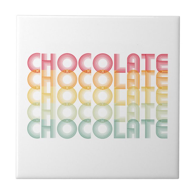 Retro Chocolate Rainbow Färg Kakelplatta (Framsidan)
