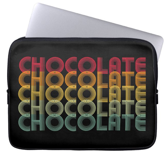 Retro Chocolate Rainbow Färg Laptop Fodral (Framsidan)
