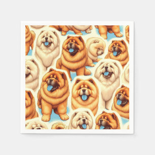 Retro Chow-Chow Seamless Mönster Pappersservett