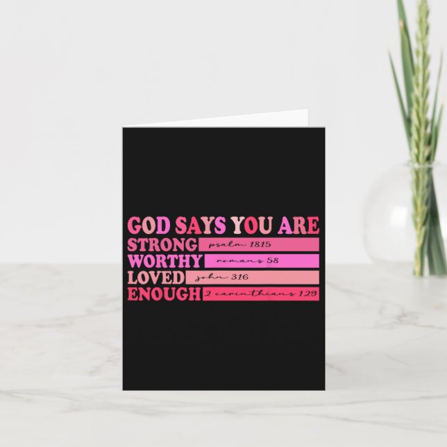Retro Christian Bible Verse Valentines day Gud say Kort (Framsida)