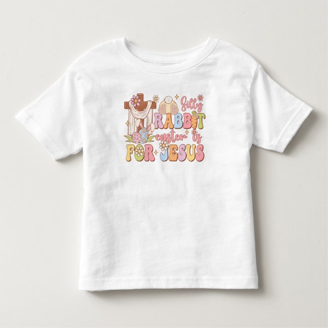 Retro Christian Fånig Rabbit Påsk är för Jesus T Shirt (Framsida)