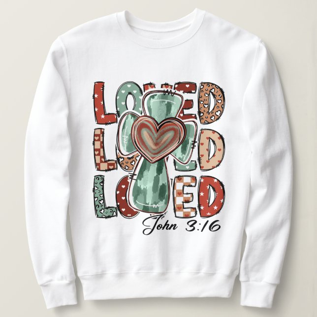 Retro Christian Kor Loved John 3:16 T Shirt (Design framsida)