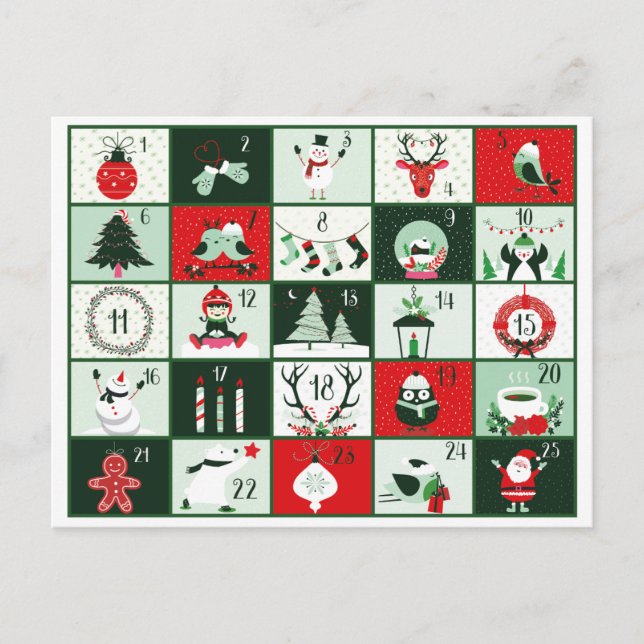 RETRO CHRISTMAS ADVENT 2023 HELG VYKORT (Framsida)