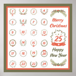 RETRO CHRISTMAS ADVENT CALENDAR 2023 POSTER