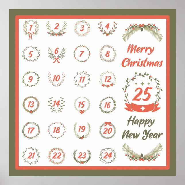RETRO CHRISTMAS ADVENT CALENDAR 2023 POSTER (Framsidan)