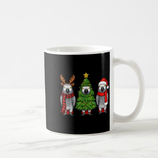 Retro Christmas African G Parrot Bird Santa Reinde Kaffemugg (Höger)