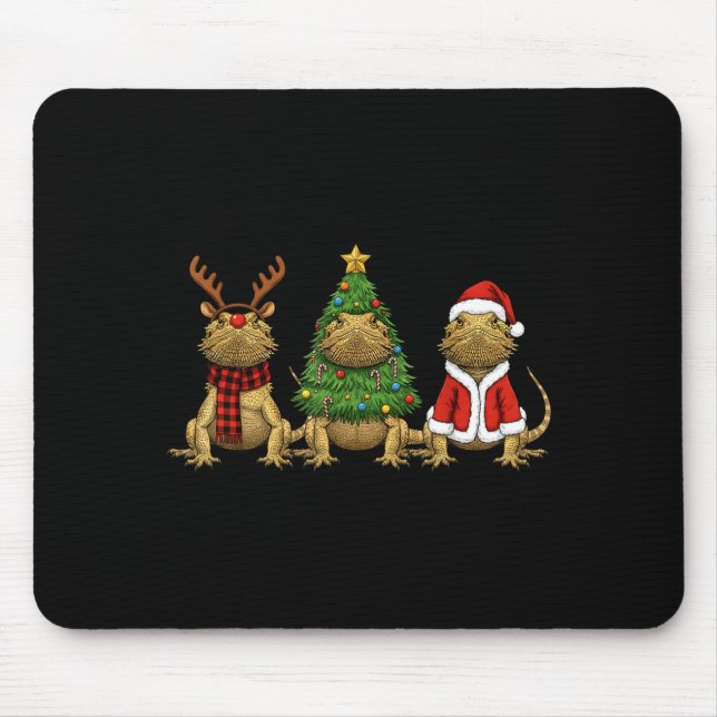 Retro Christmas Bearded Dragon Santa Reindeer  Musmatta (Framsidan)