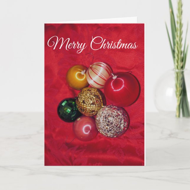 RETRO CHRISTMAS BOLLAR GOD JUL Card Helgkort (Framsida)