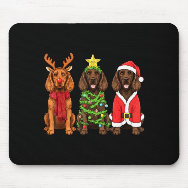 Retro Christmas Boykin Spaniel Santa Reindeer Dog  Musmatta (Framsidan)