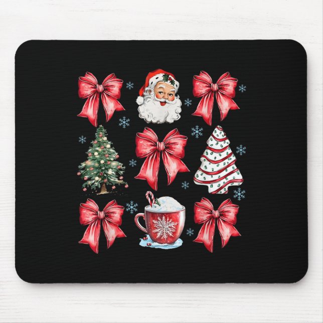 Retro Christmas Coquette Bow Santa Coffee Cake Hol Musmatta (Framsidan)