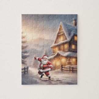 Retro Christmas Eve Santa Claus  Pussel