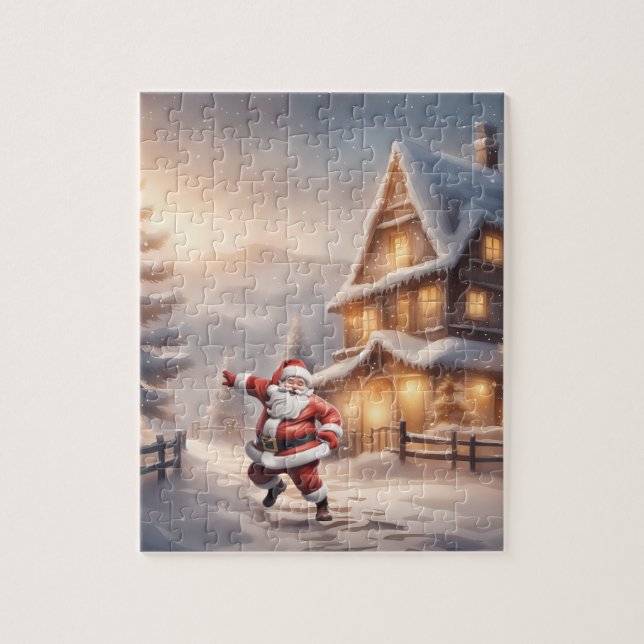 Retro Christmas Eve Santa Claus  Pussel (Vertikal)
