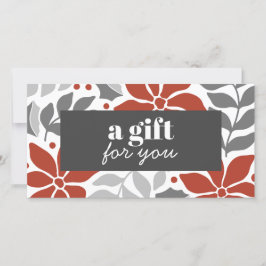 RETRO CHRISTMAS FLOWERS RED GRÅTT SILVER SPECIELL