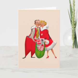 RETRO CHRISTMAS LOVE YOU GREETING CARD HELGKORT