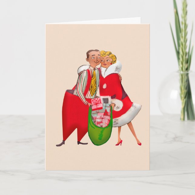 RETRO CHRISTMAS LOVE YOU GREETING CARD HELGKORT (Framsida)
