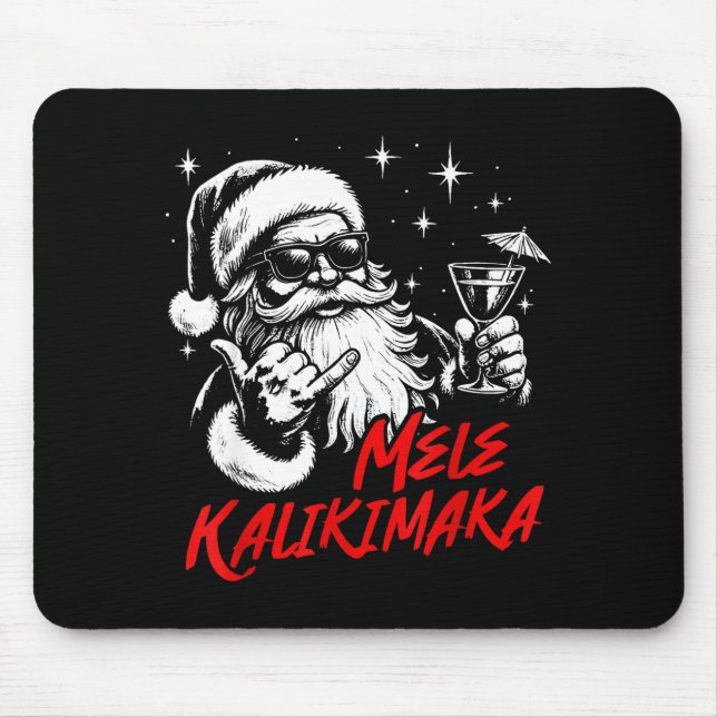Retro Christmas Mele Kalikimaka Santa Shaka Hawaii Musmatta (Framsidan)
