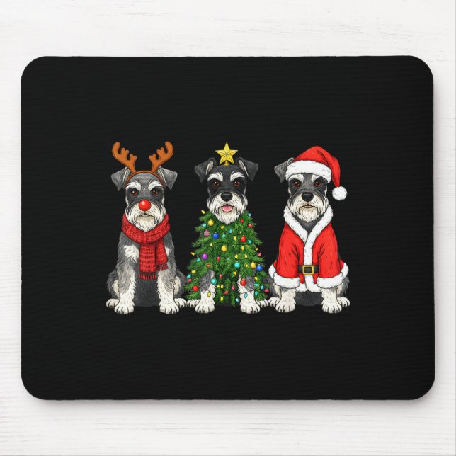 Retro Christmas Miniature Schnauzer Santa Reindeer Musmatta (Framsidan)