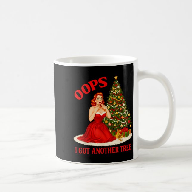 Retro Christmas Oops I Got Another Tree Funny Sayi Kaffemugg (Höger)