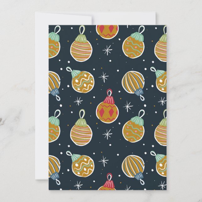 Retro Christmas Ornament Holiday Invitation Inbjudningar (Framsida)