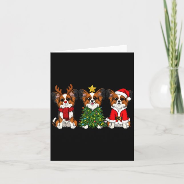 Retro Christmas Pallon Dog Lover Santa Reindeer  Kort (Framsida)