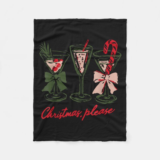 Retro Christmas Please Retro Festive Tail Coquette Fleecefilt (Framsidan)