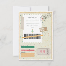 Retro Christmas Presents Xmas Ticket Gift Coupon