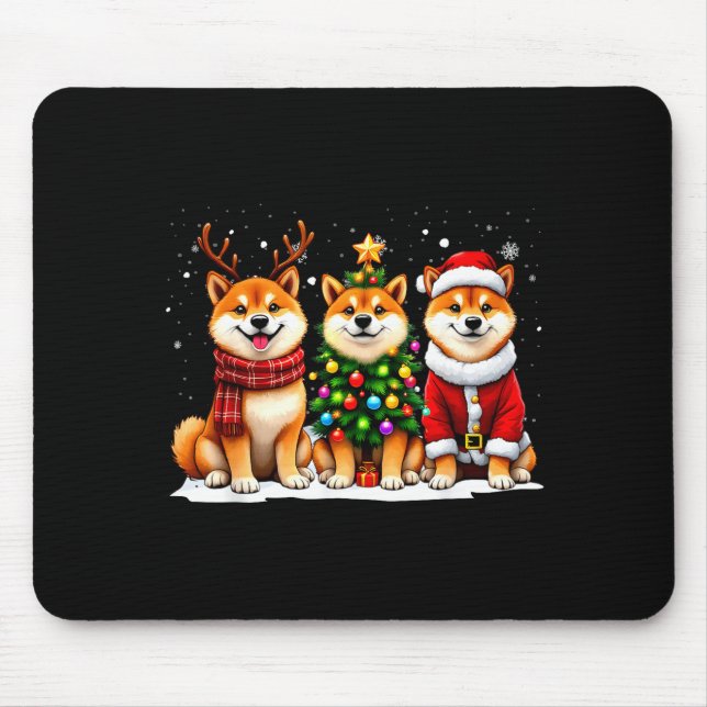 Retro Christmas Shiba Inu Santa Reindeer Dog Lover Musmatta (Framsidan)
