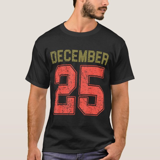 Retro Christmas Shirts Men Women December 25 Xmas  T Shirt (Framsida)