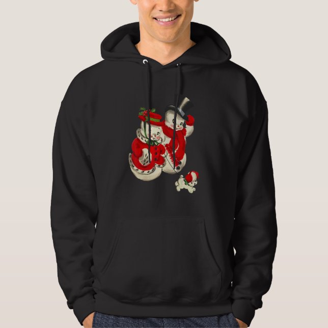 Retro Christmas Snowman Classic Snowman Merry Xmas Hoodie (Framsida)