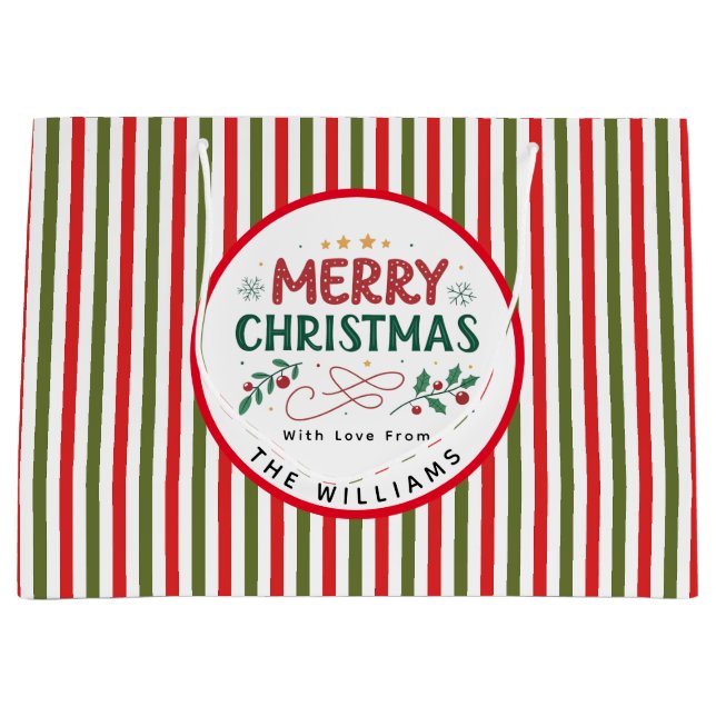 Retro Christmas Stripe Pattern Custom Christmas (Framsidan)