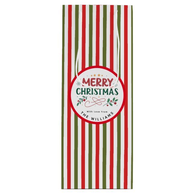 Retro Christmas Stripe Pattern Custom Christmas (Framsidan)