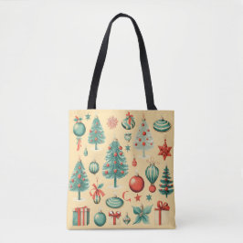 Retro Christmas Tote Tygkasse