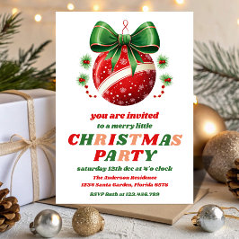Retro Christmas Tree Ornaments Editable Party Inbjudningar