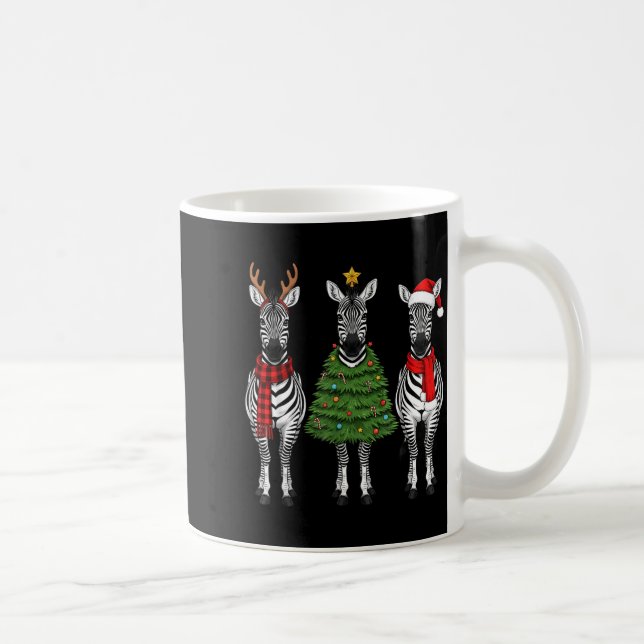 Retro Christmas Zebra Santa Reindeer Safari Animal Kaffemugg (Höger)