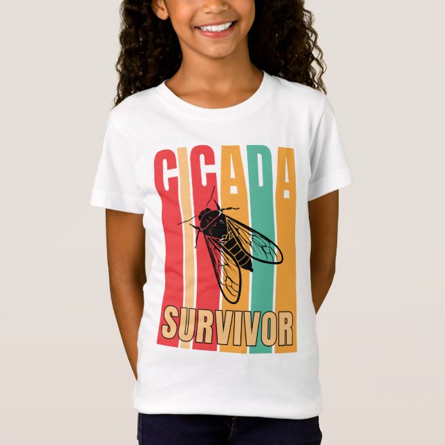 Retro CICADA SURVIVOR T Shirt (Framsida)