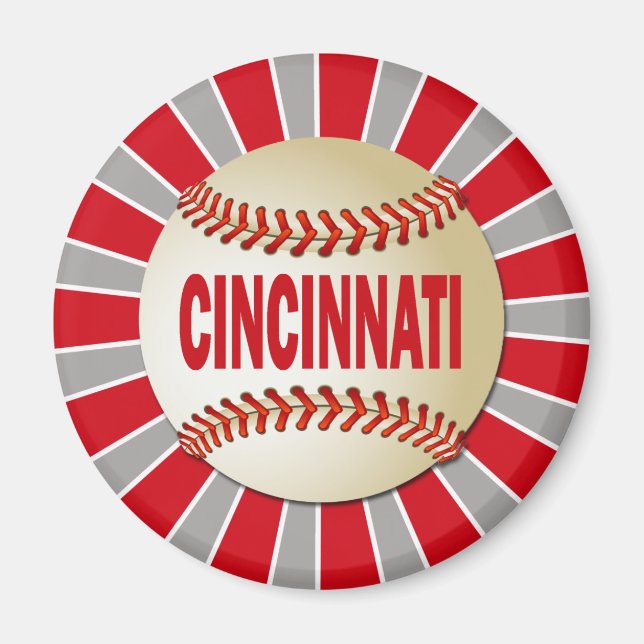 RETRO CINCINNATI BASEBALL MAGNET (Framsidan)