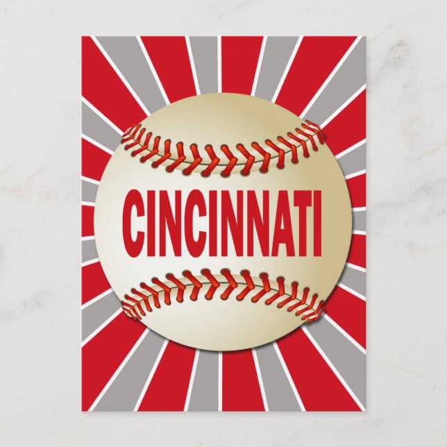 RETRO CINCINNATI BASEBALL VYKORT (Framsida)