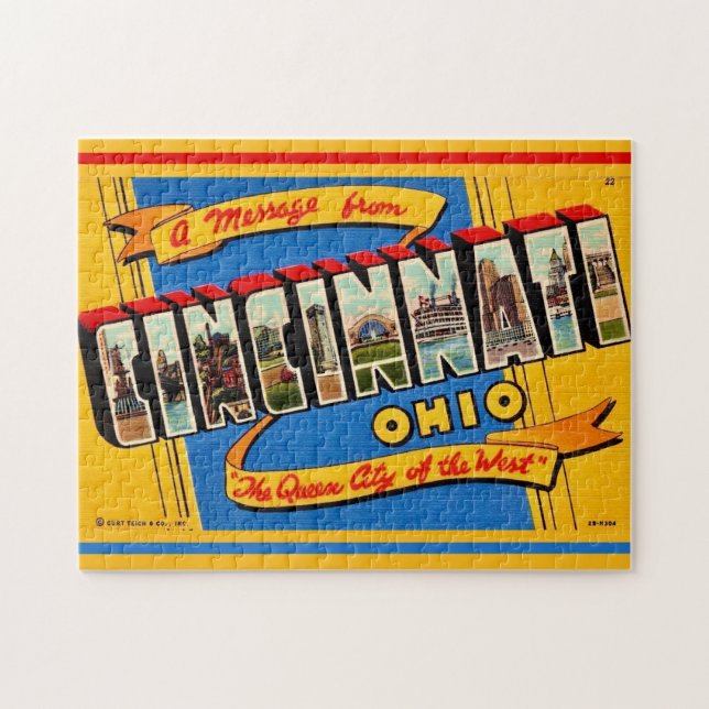 Retro Cincinnati Hälsning Pussel (Horisontell)
