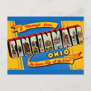 Retro Cincinnati hälsning Vykort