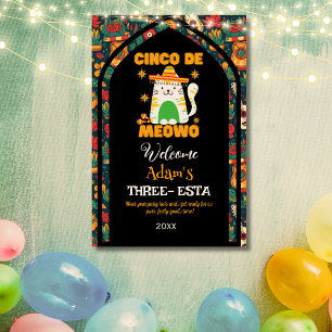 Retro Cinco De Mayo- Cute Cat Three esta Welcome Fototryck