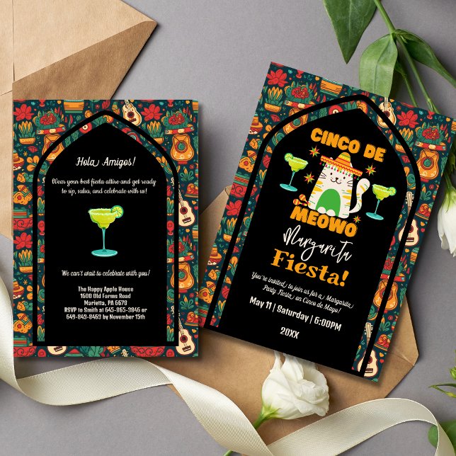 Retro Cinco De Mayo- Cute Margarita Fiesta Inbjudningar (Skapare uppladdad)