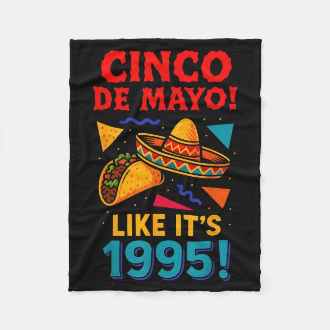 Retro cinco de mayo mexikansk fest  fleecefilt (Framsidan)